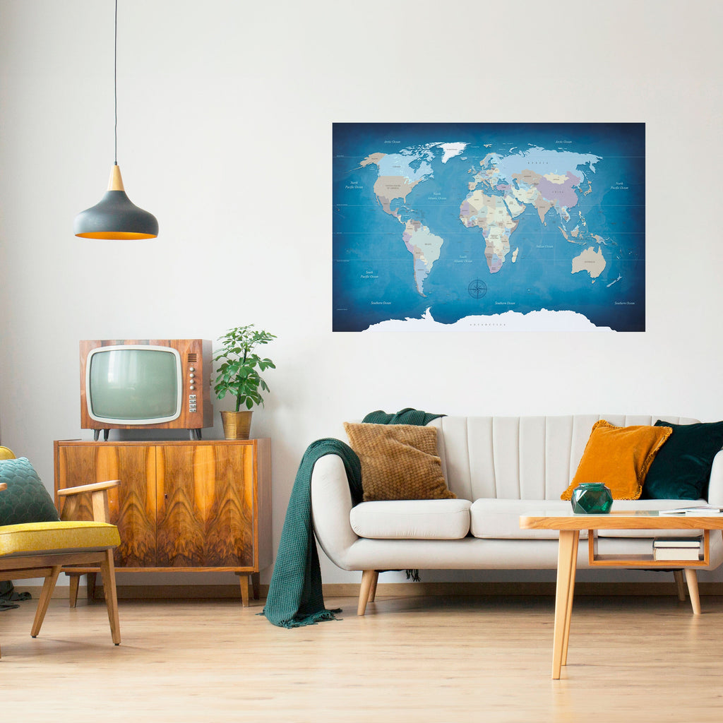 MAPS OF INSPIRATION Peel and Stick Horizontal Poster