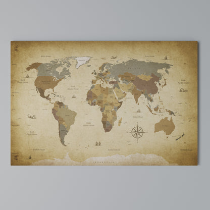 MYSTICAL MAP ODYSSEY Horizontal Canvas Print