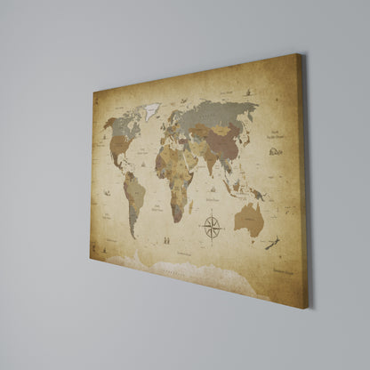 MYSTICAL MAP ODYSSEY Horizontal Canvas Print