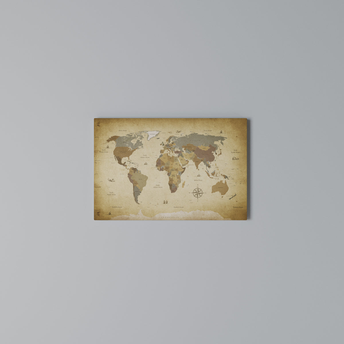 MYSTICAL MAP ODYSSEY Horizontal Canvas Print