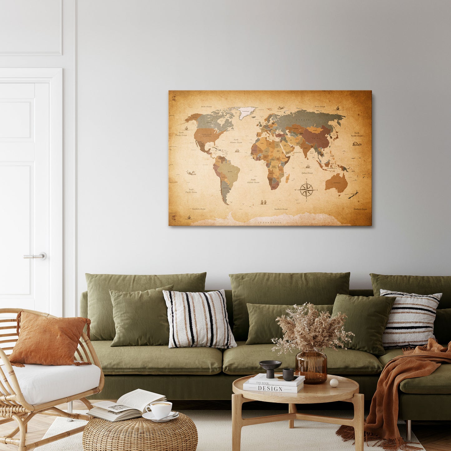 MYSTICAL MAP ODYSSEY Horizontal Canvas Print