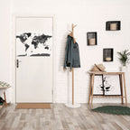 MONOCHROME EARTH MAP Peel and Stick Horizontal Poster