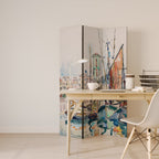 LA ROCHELLE Biombo Decorativo de 3 Painéis