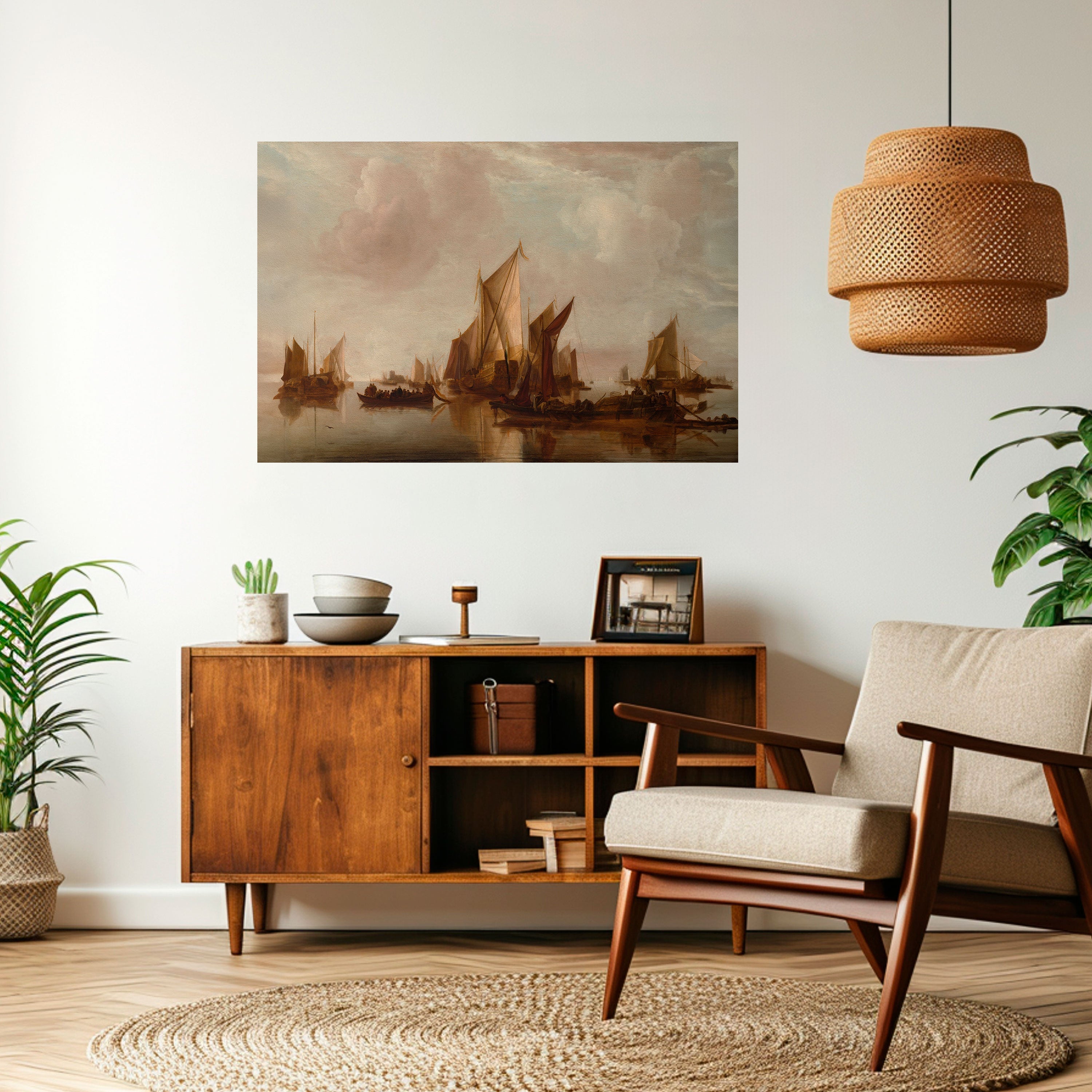 SAILS IN SERENITY Peel and Stick Horizontal Poster