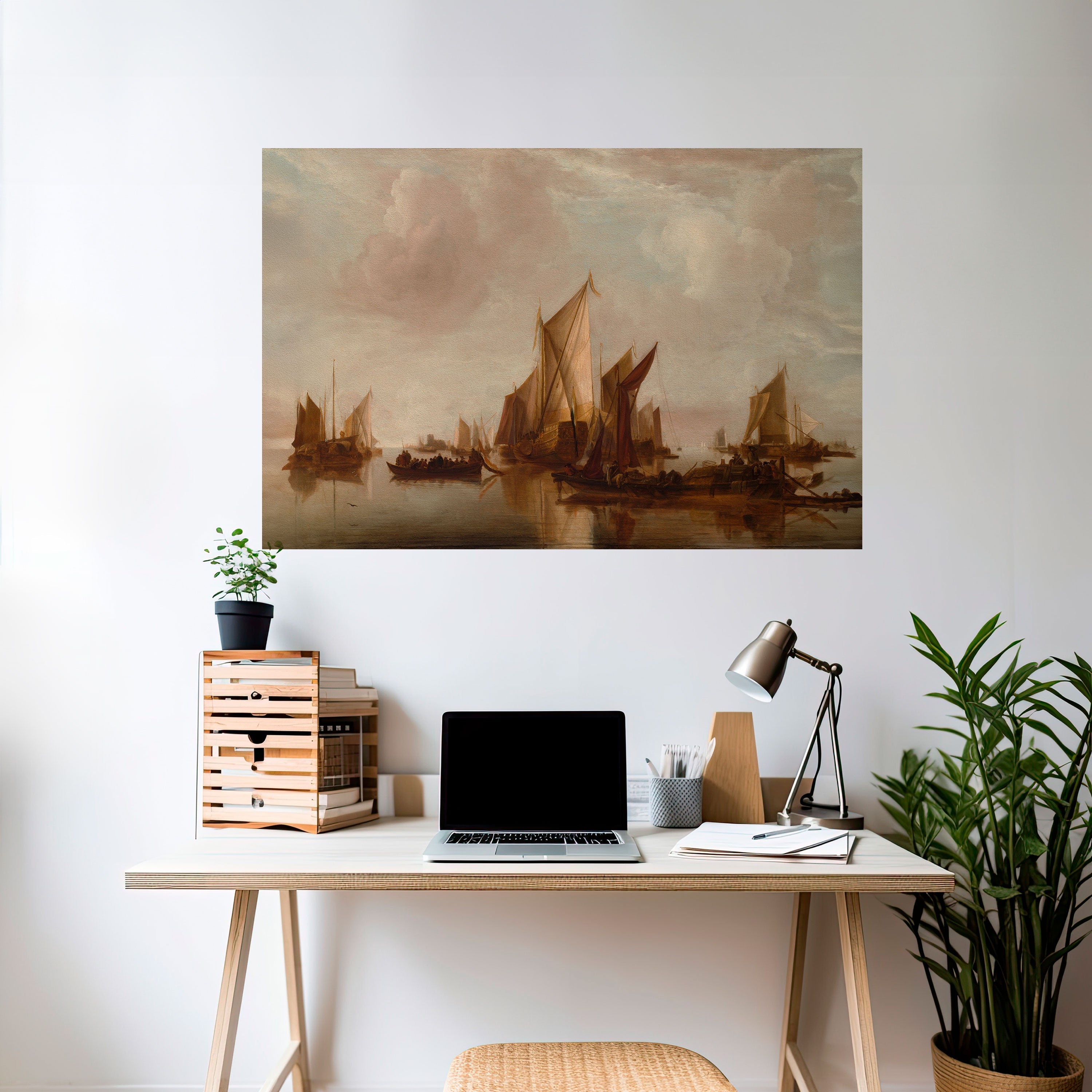 SAILS IN SERENITY Peel and Stick Horizontal Poster