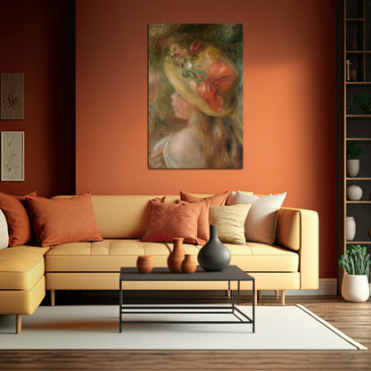 HAT OF PETALS Vertical Canvas Print