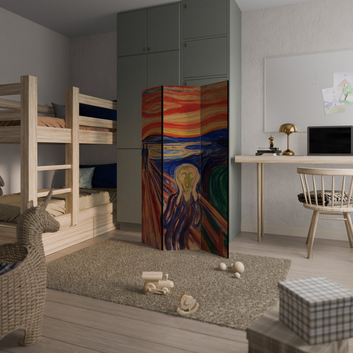 THE SCREAM 3-Panel Room Divider