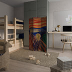 THE SCREAM Biombo Decorativo de 3 Painéis