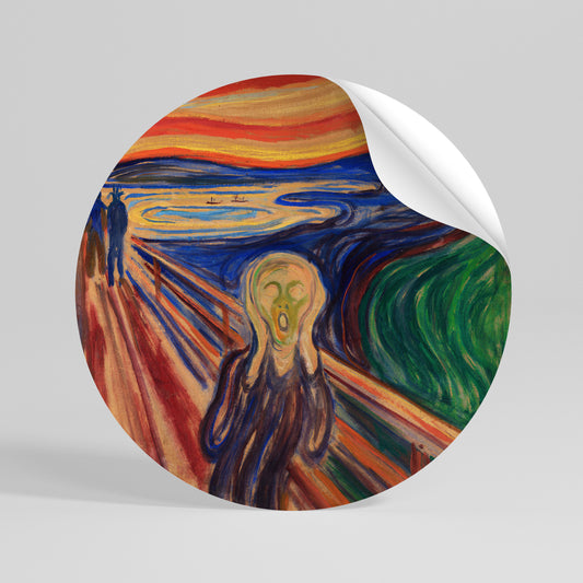 THE SCREAM Autocolante Redondo Removível