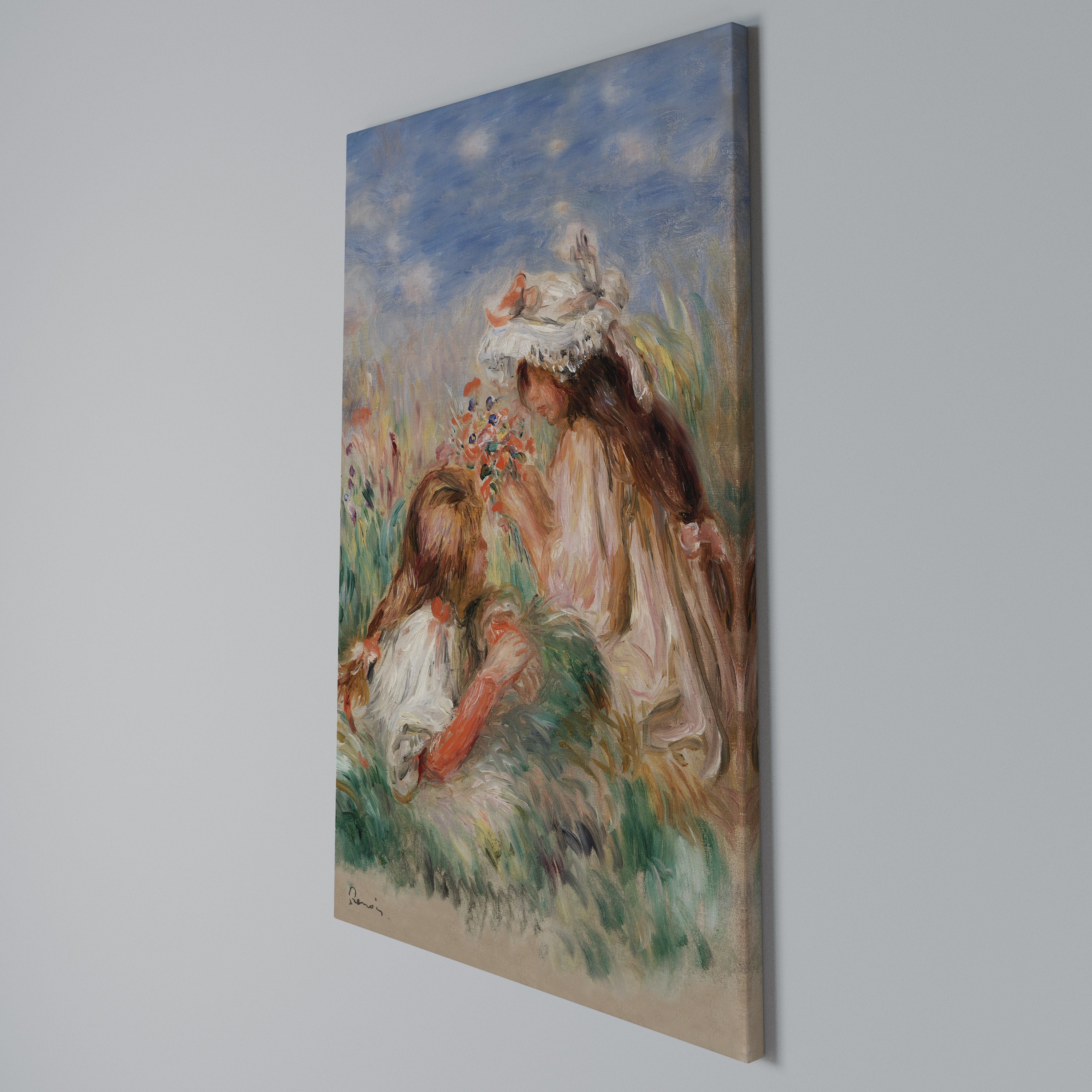 GIRLS IN THE GRASS Quadro em tela vertical
