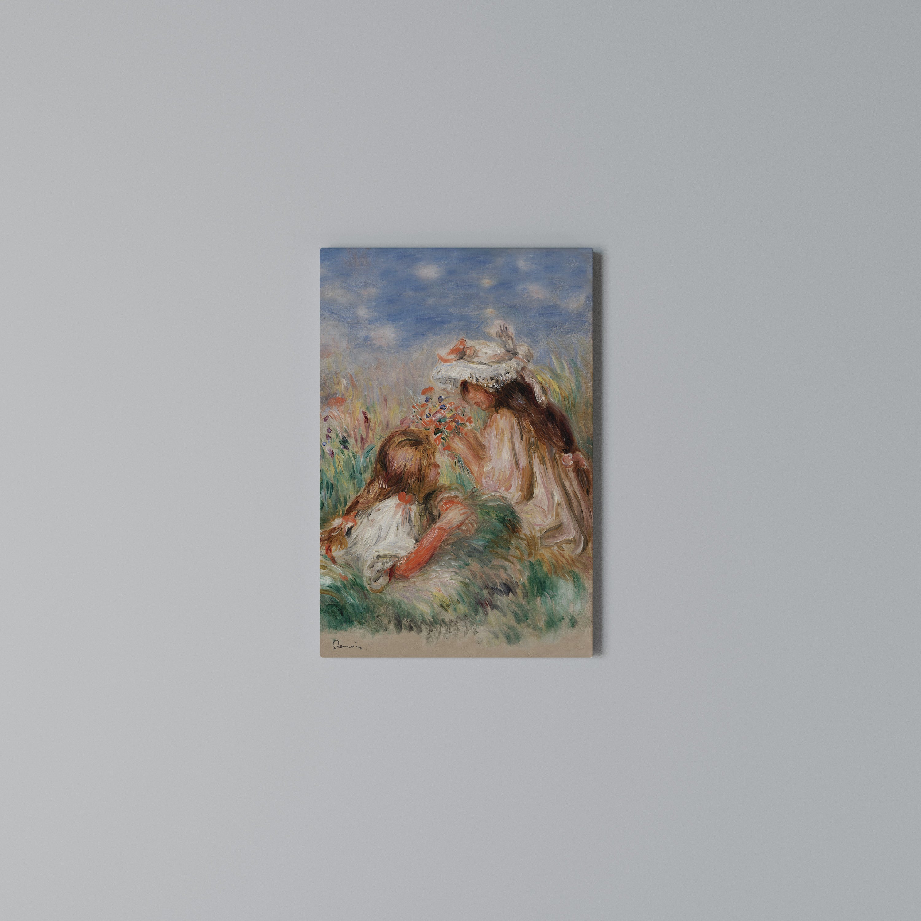GIRLS IN THE GRASS Quadro em tela vertical
