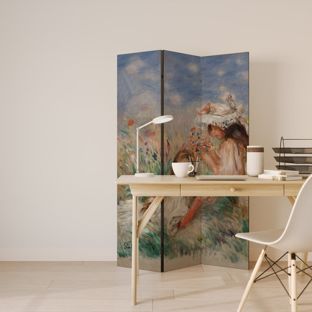 GIRLS IN THE GRASS Decorative 3-Panel Room Divider