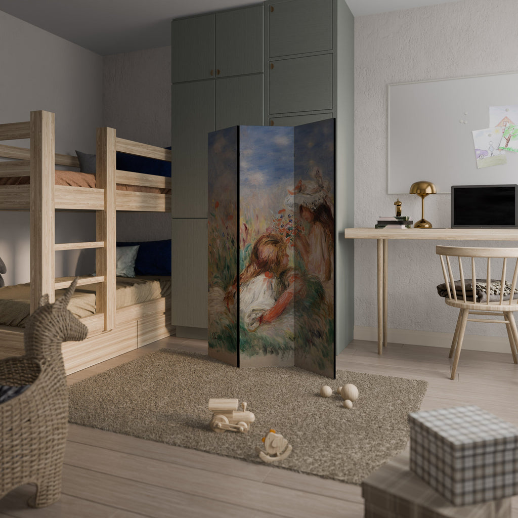 GIRLS IN THE GRASS Decorative 3-Panel Room Divider