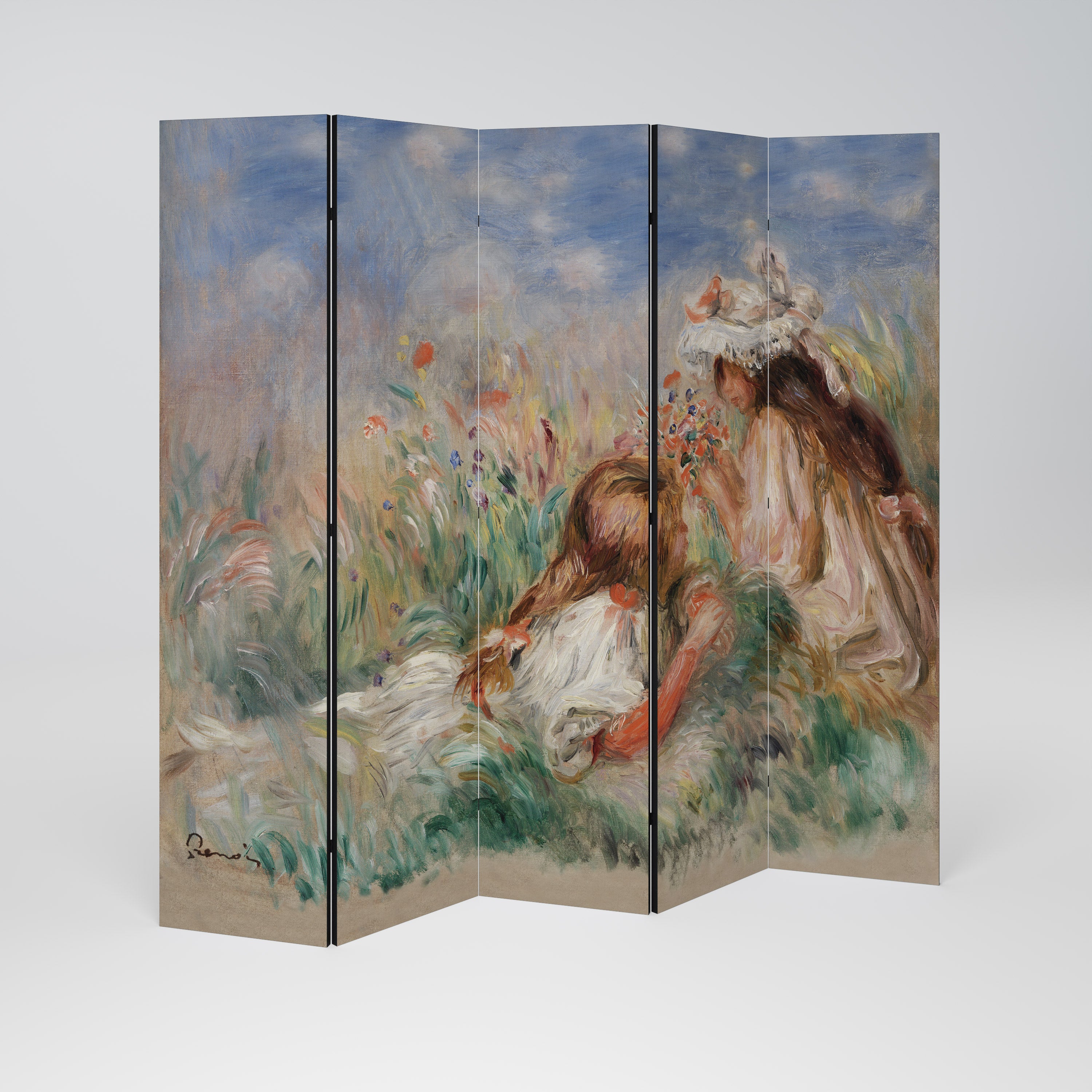 GIRLS IN THE GRASS 5-Panel Room Divider