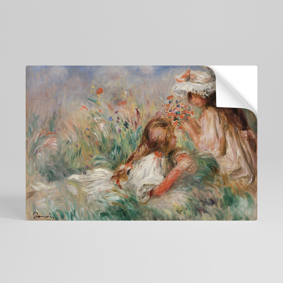 GIRLS IN THE GRASS Póster Autocolante Horizontal