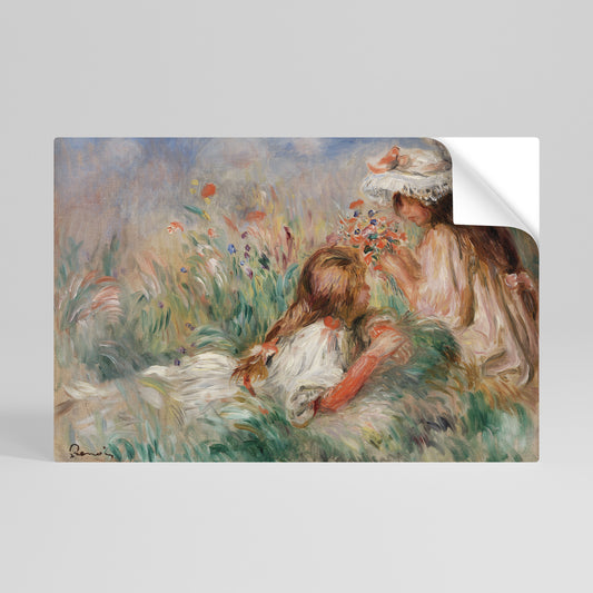 GIRLS IN THE GRASS Póster Autocolante Horizontal