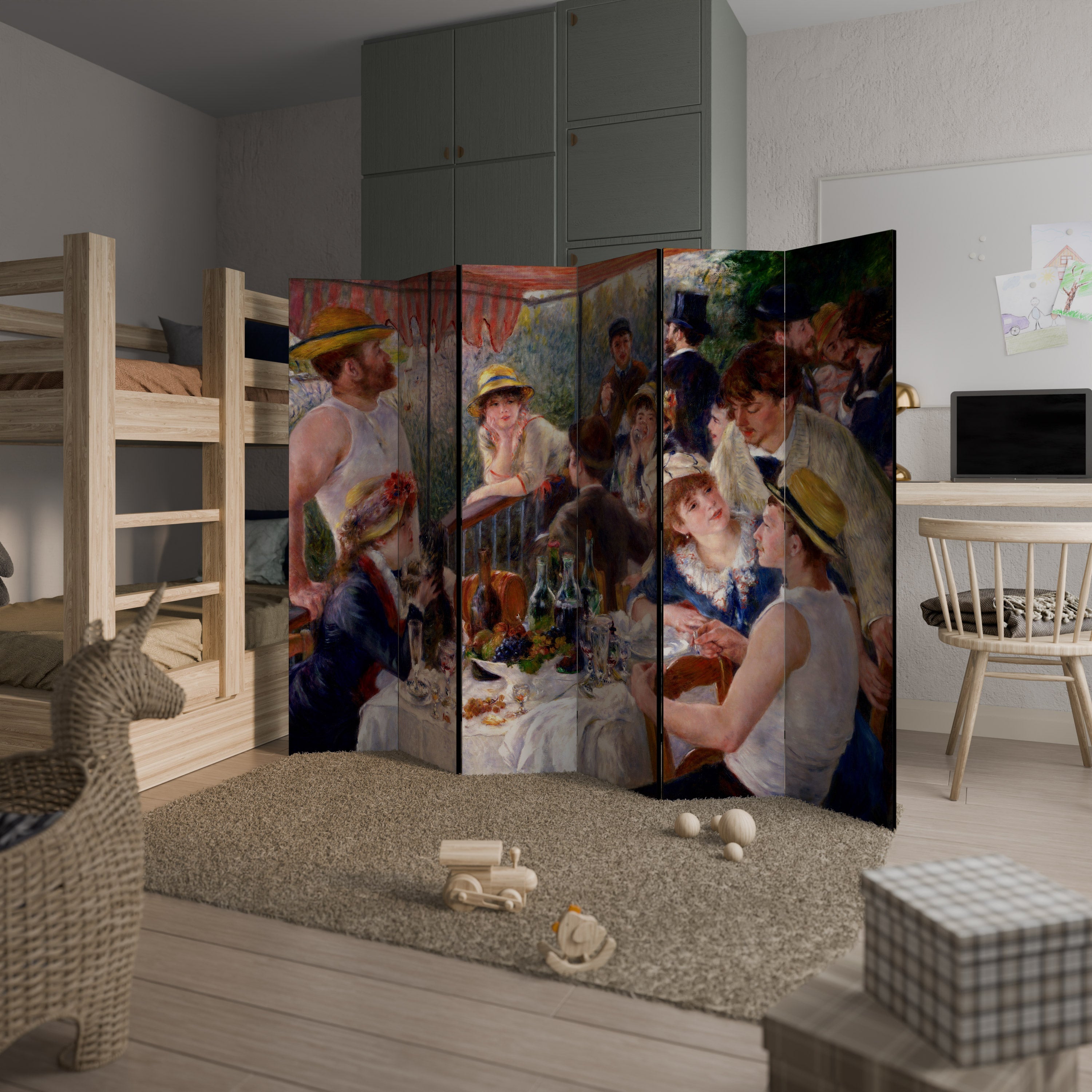 LUNCHEON OF THE BOATING PARTY Biombo Decorativo de 6 Painéis