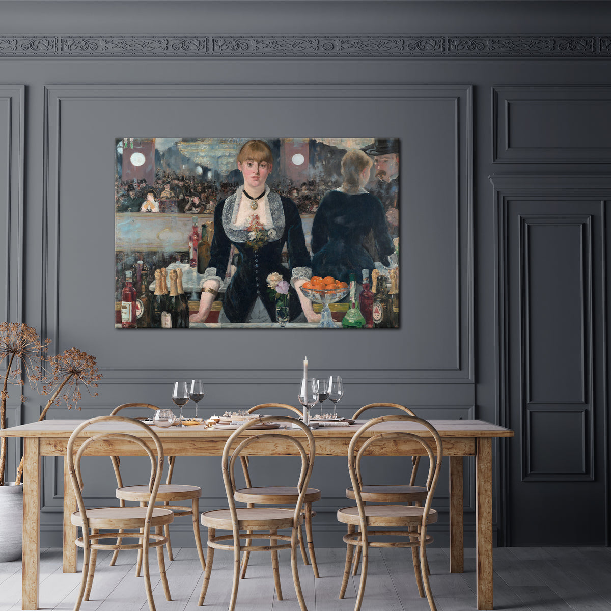 SHADOWS AT THE BAR Horizontal Canvas Print
