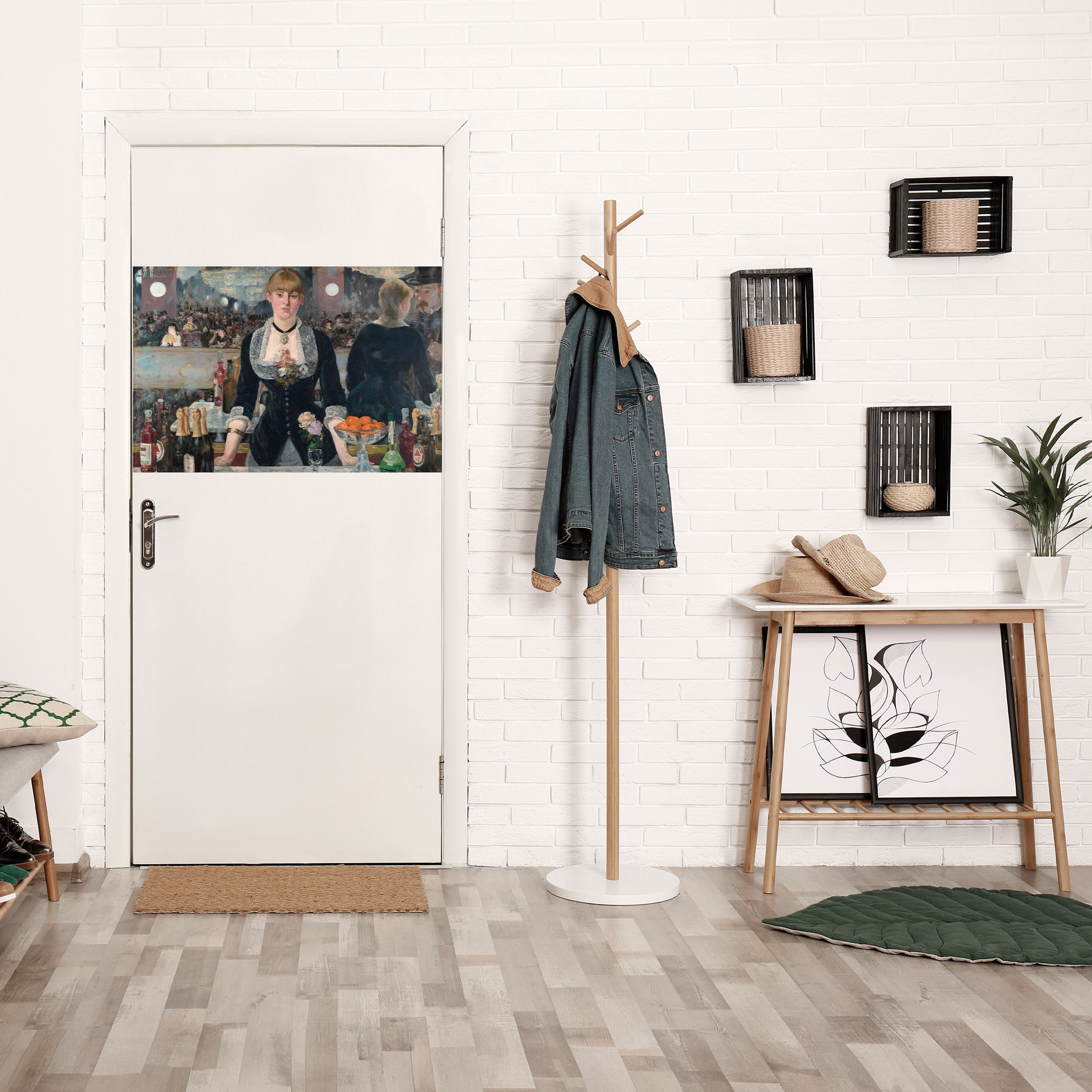 SHADOWS AT THE BAR Peel and Stick Horizontal Poster