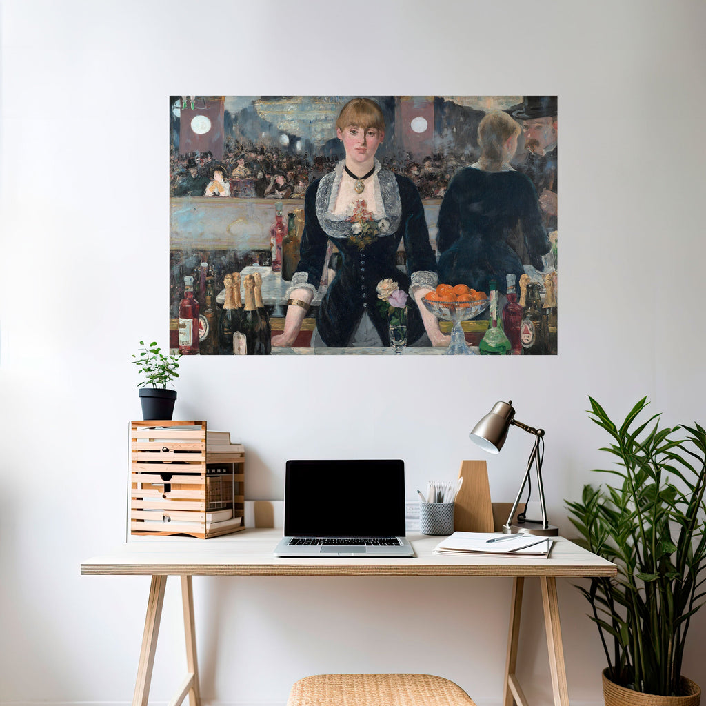 SHADOWS AT THE BAR Peel and Stick Horizontal Poster