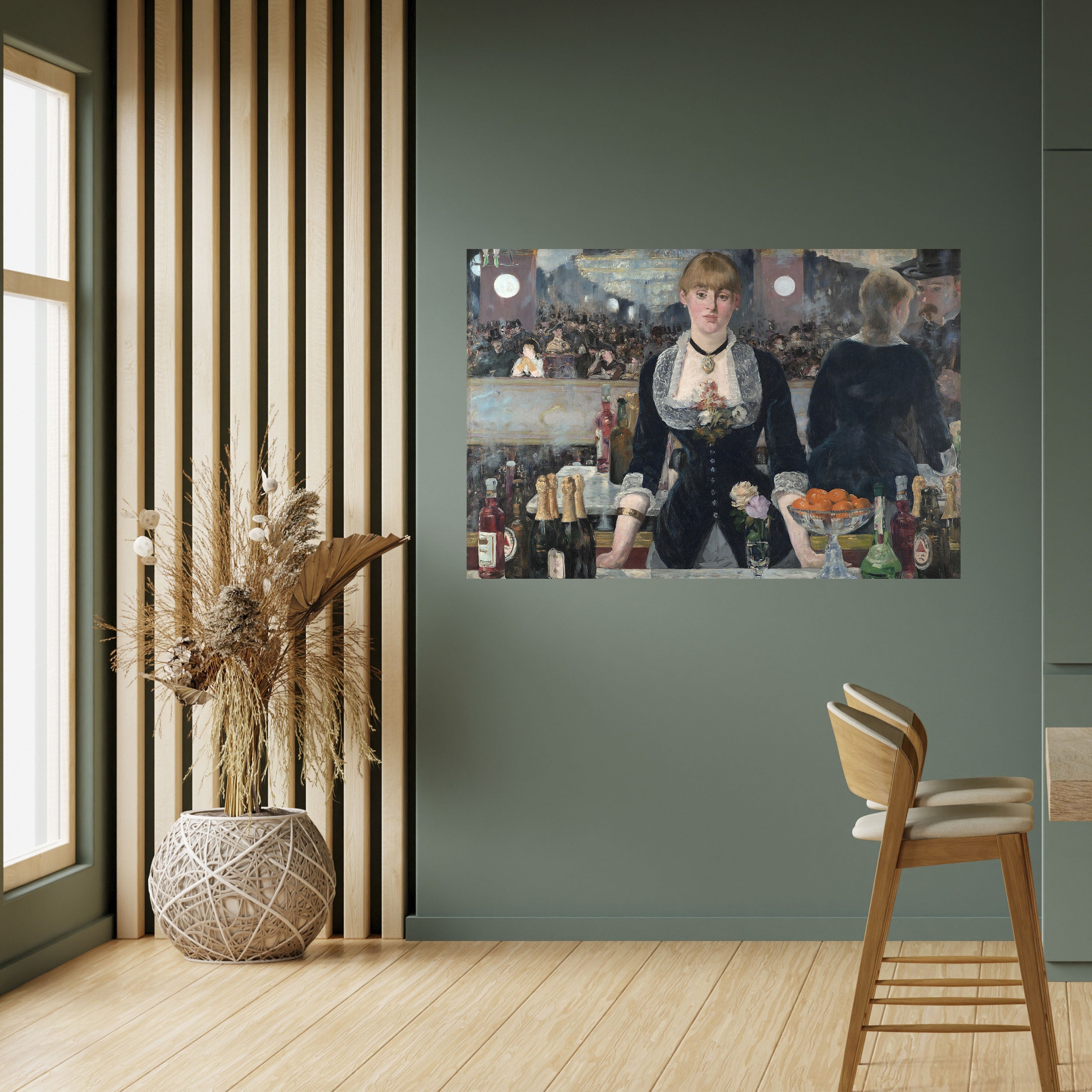 SHADOWS AT THE BAR Peel and Stick Horizontal Poster