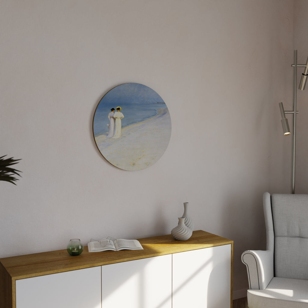 SUMMER EVENING ON SKAGEN'S BEACH Round Wall Art