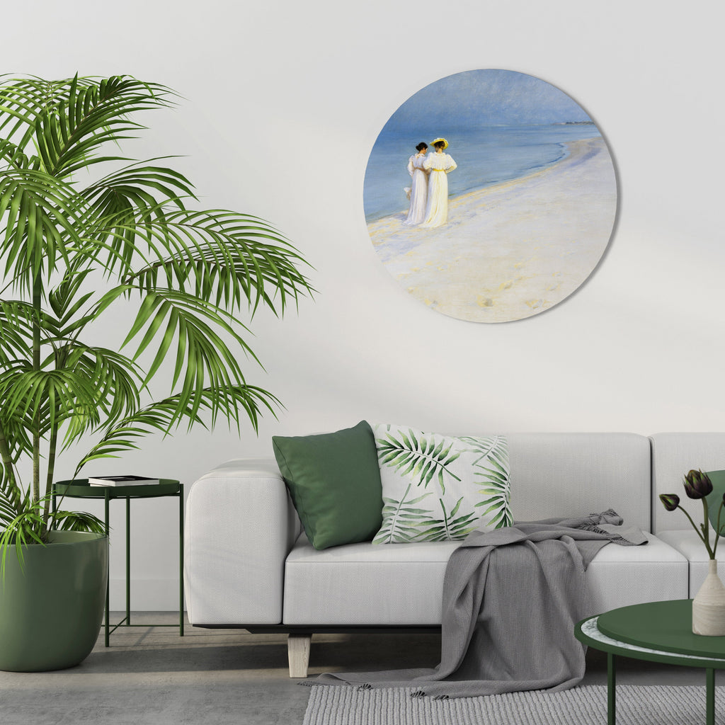 SUMMER EVENING ON SKAGEN'S BEACH Round Wall Art