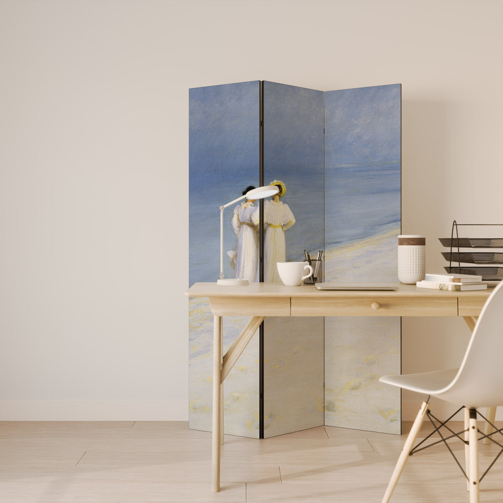 SUMMER EVENING ON SKAGEN'S BEACH Biombo Decorativo de 3 Painéis