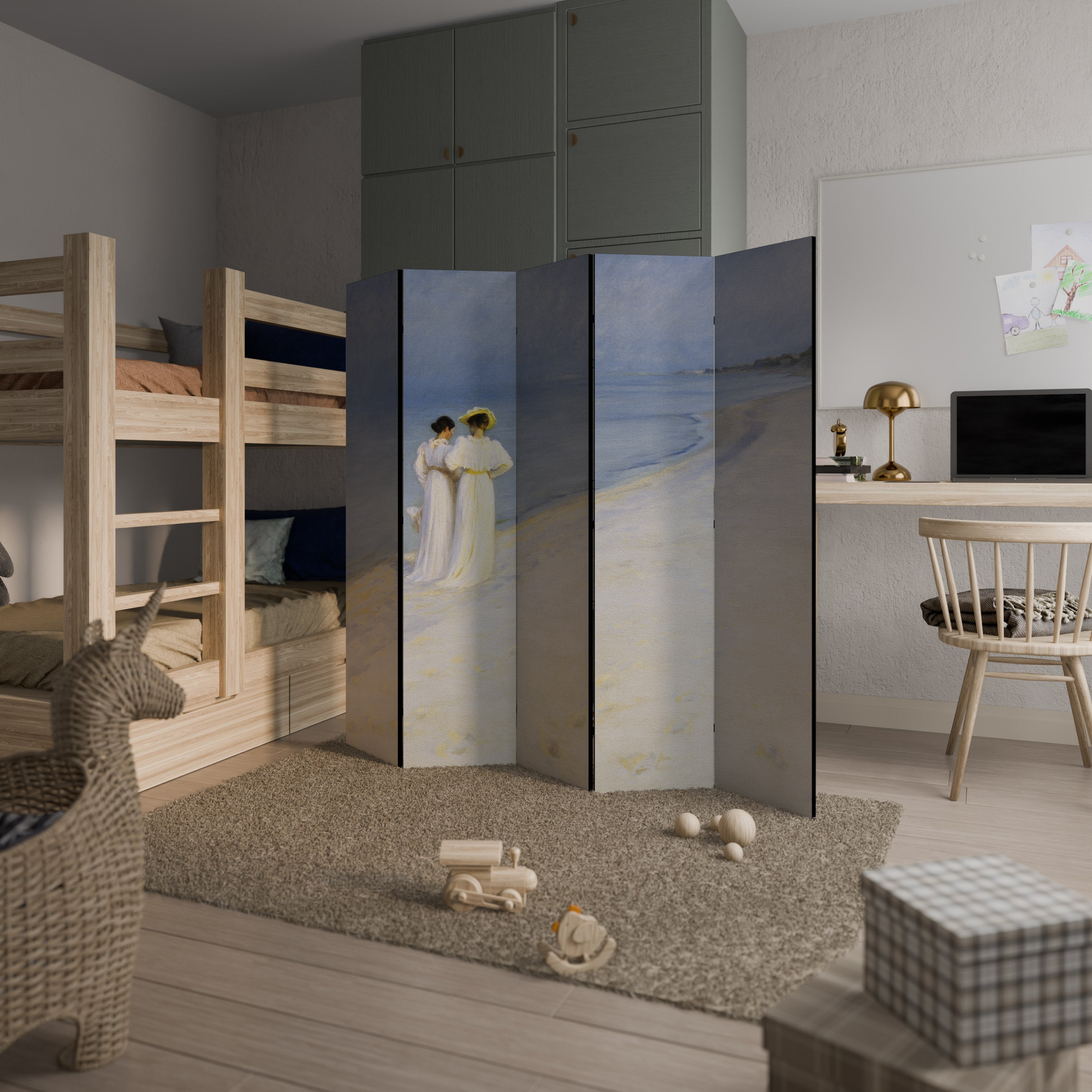 SUMMER EVENING ON SKAGEN'S BEACH 5-Panel Room Divider