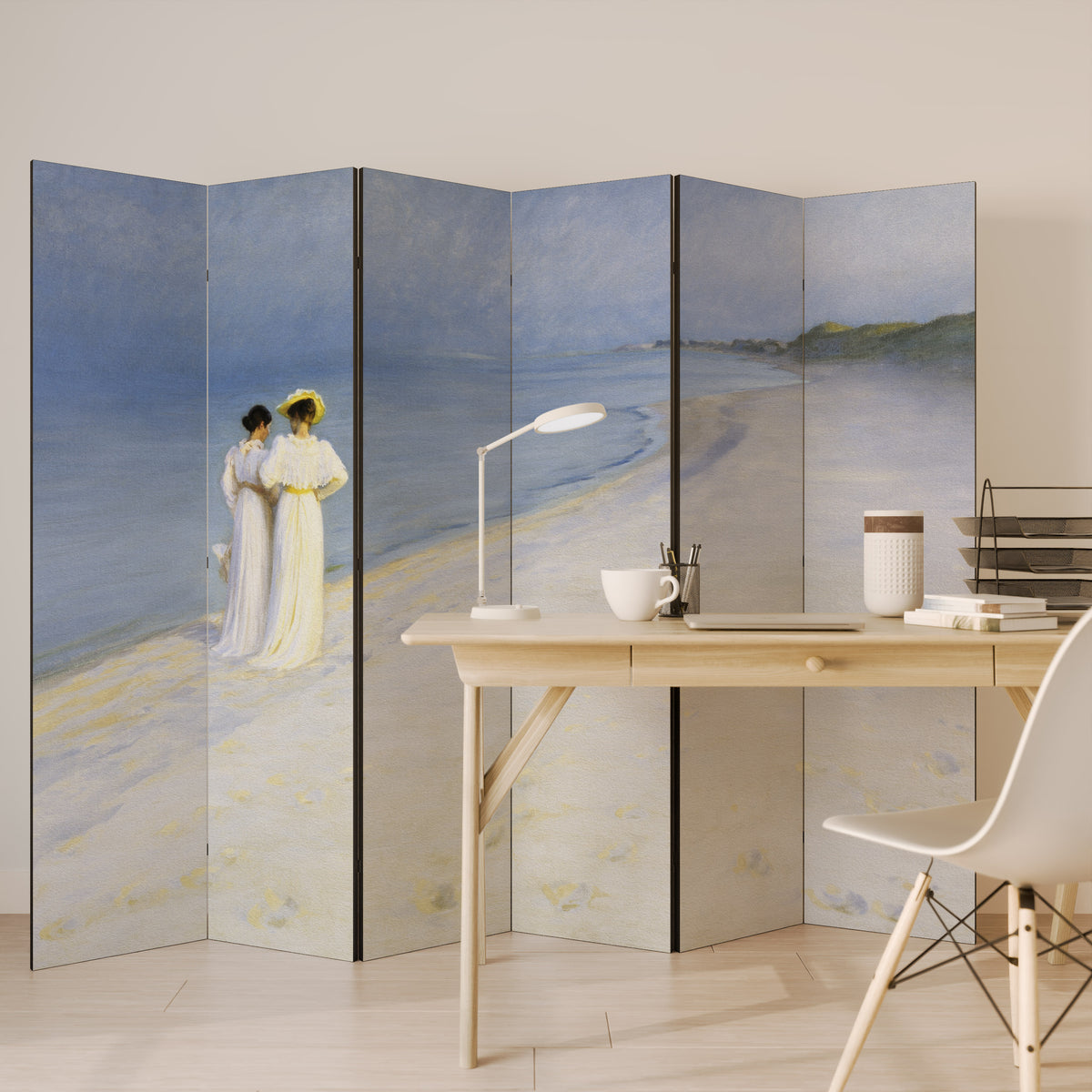 SUMMER EVENING ON SKAGEN'S BEACH Biombo de 6 Painéis