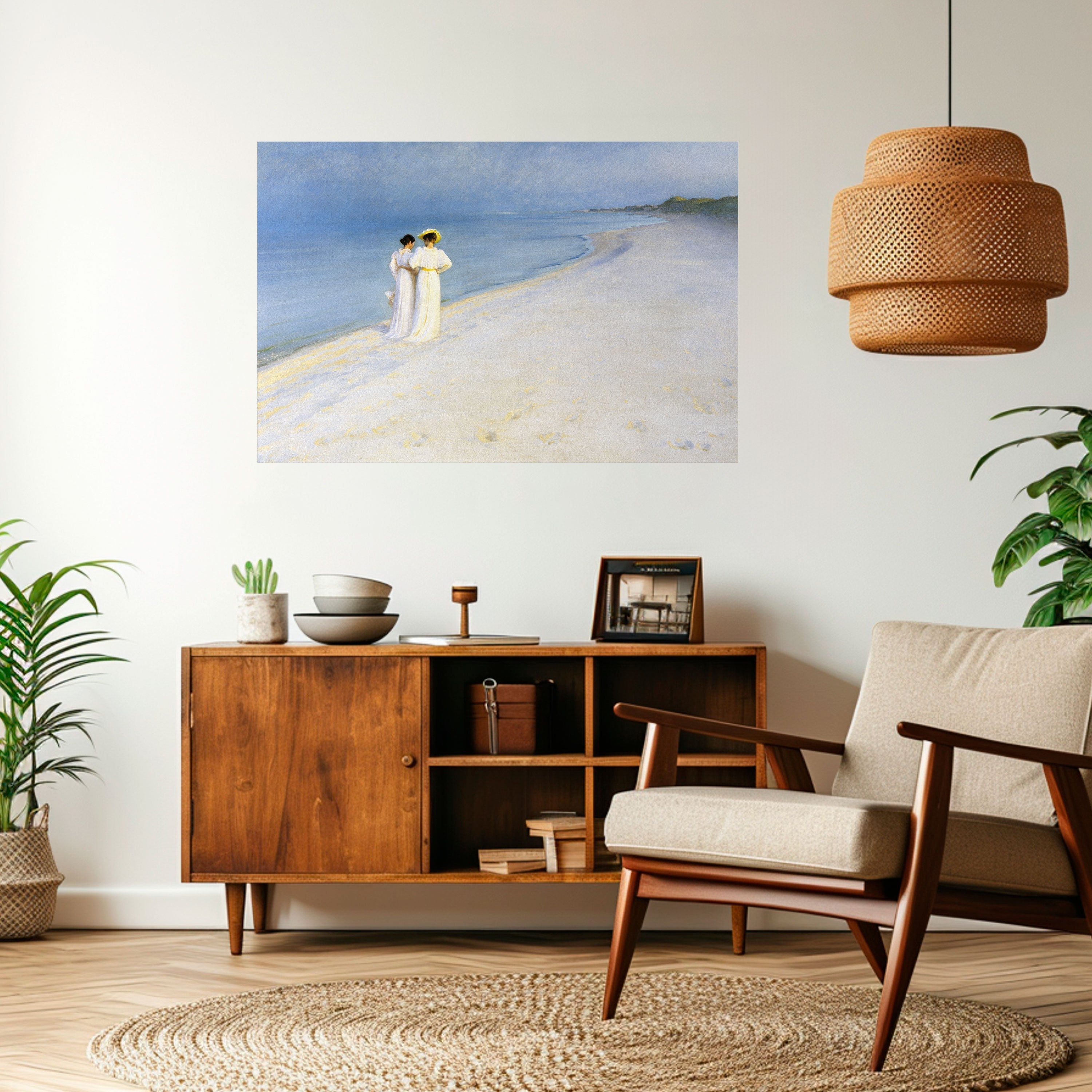 SUMMER EVENING ON SKAGEN'S BEACH Peel and Stick Horizontal Poster