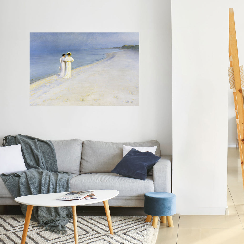 SUMMER EVENING ON SKAGEN'S BEACH Peel and Stick Horizontal Poster