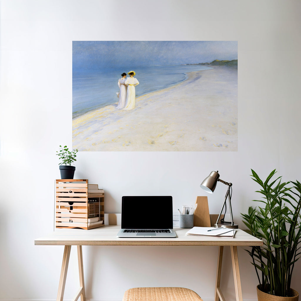 SUMMER EVENING ON SKAGEN'S BEACH Peel and Stick Horizontal Poster