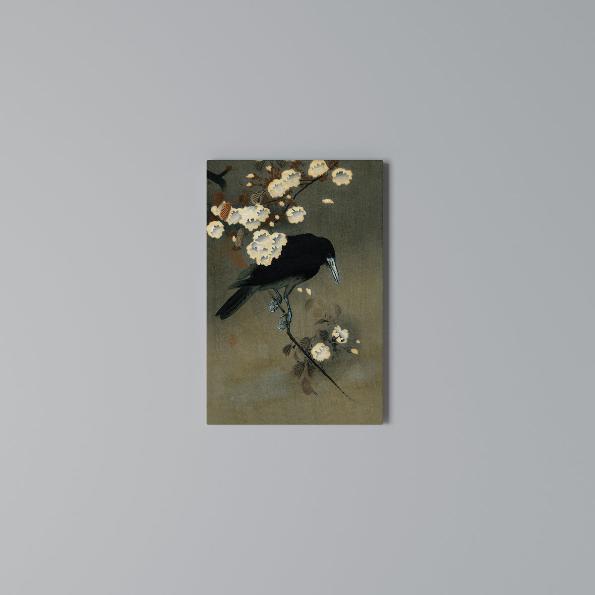 PETALS AND CROWS Quadro em tela vertical