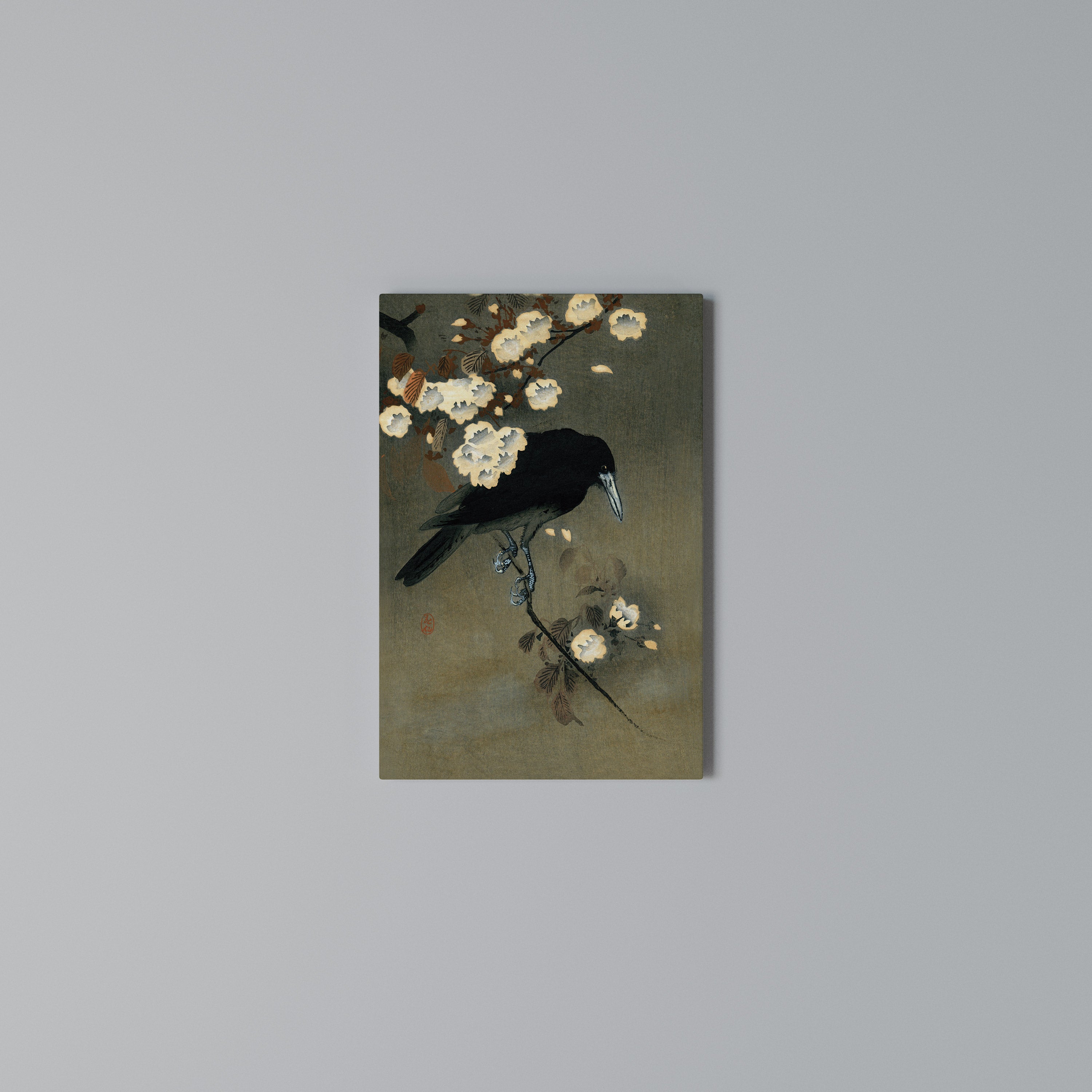 PETALS AND CROWS Quadro em tela vertical