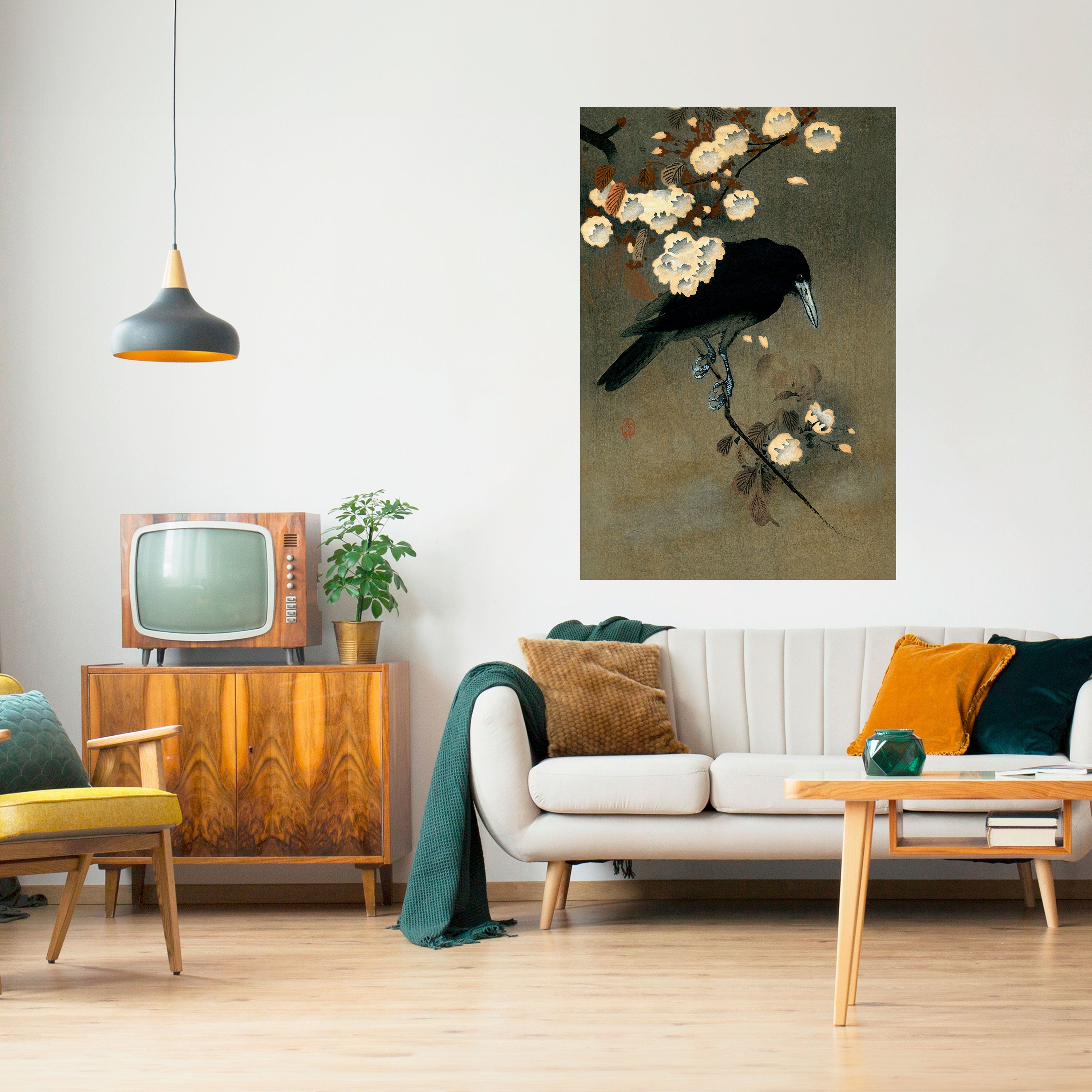 PETALS AND CROWS Peel and Stick Vertical Poster