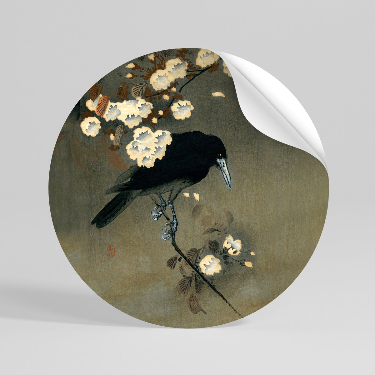 PETALS AND CROWS Autocolante Redondo Removível
