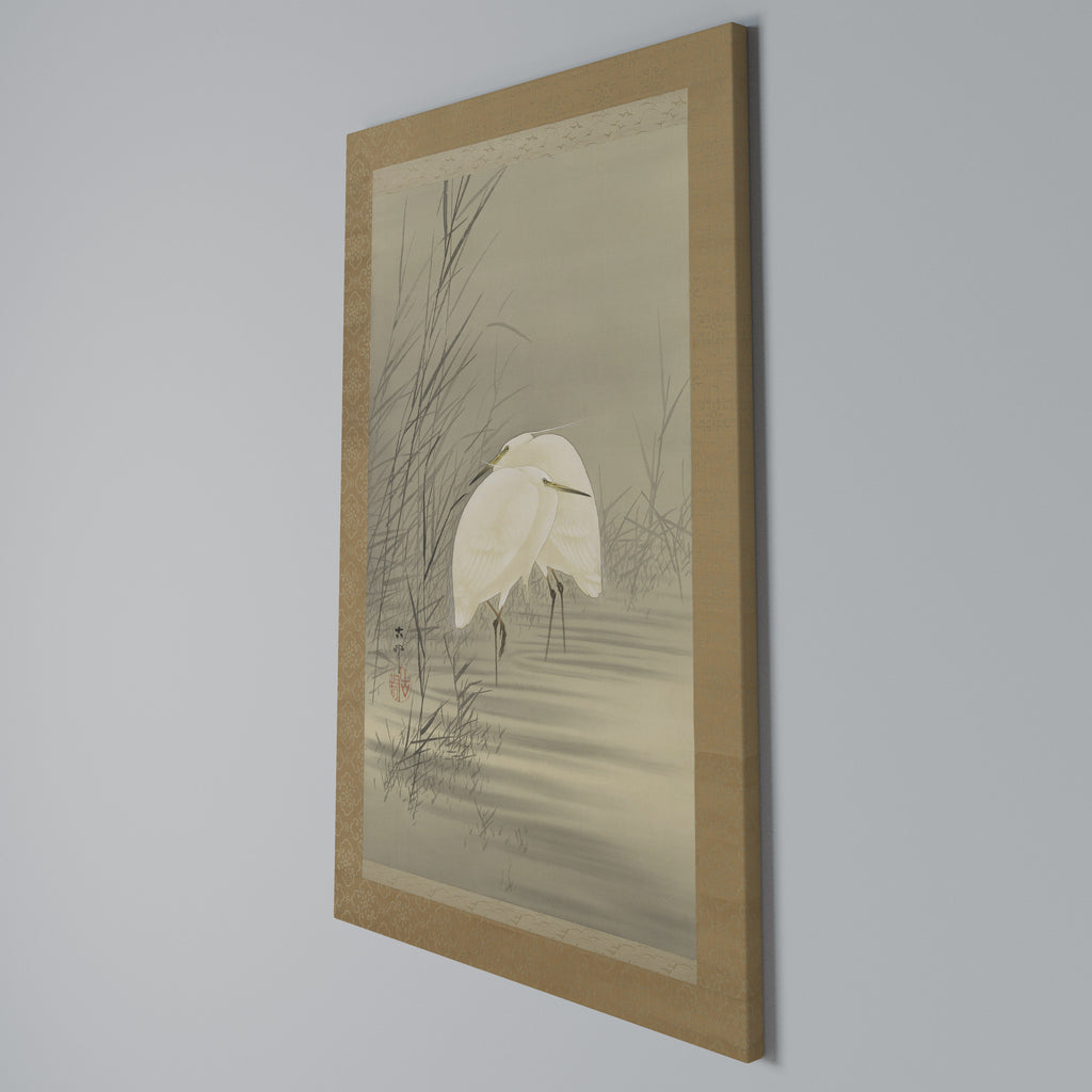 ZILVERREIGERS IN MOERAS Quadro em tela vertical
