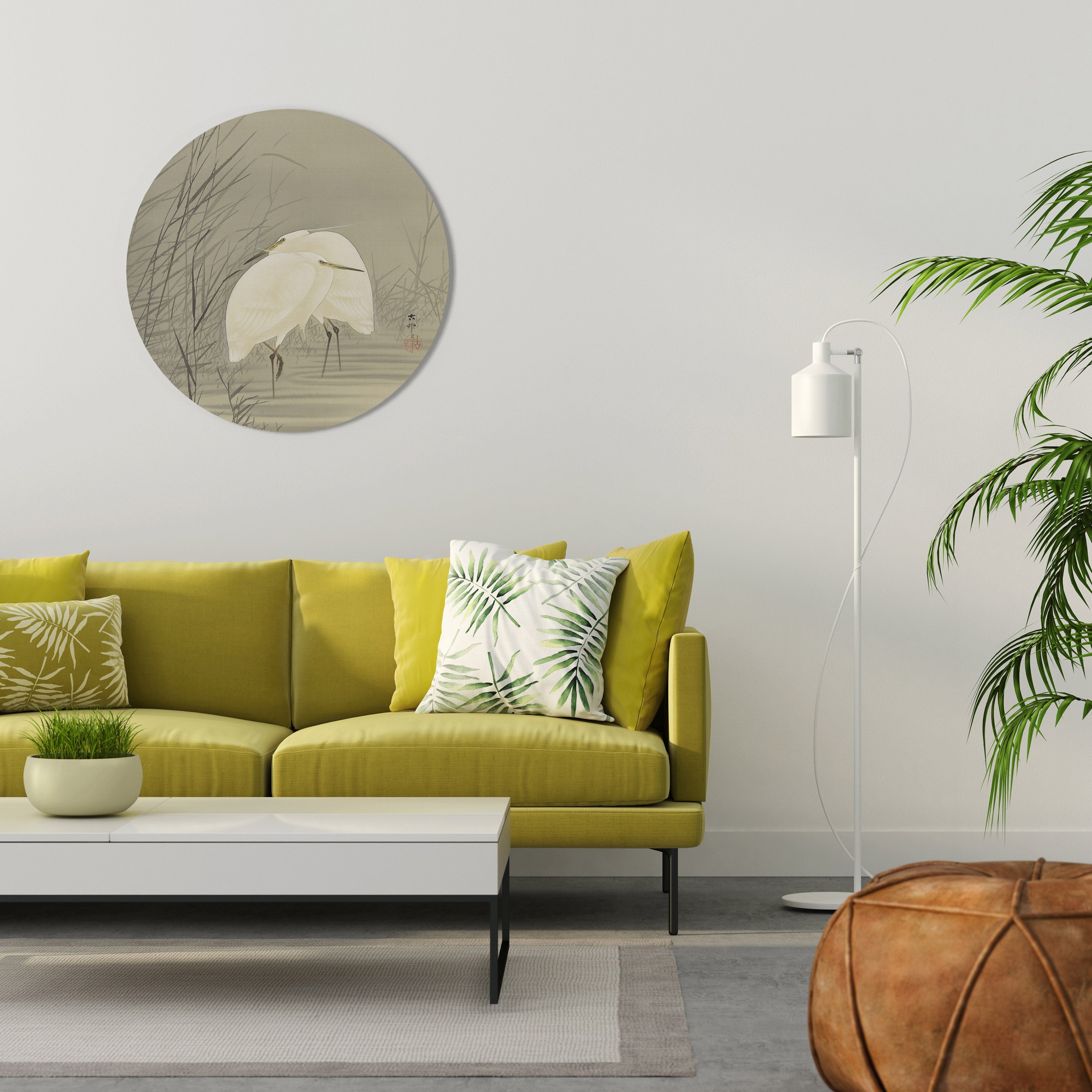 ZILVERREIGERS IN MOERAS Quadro Redondo Decorativo