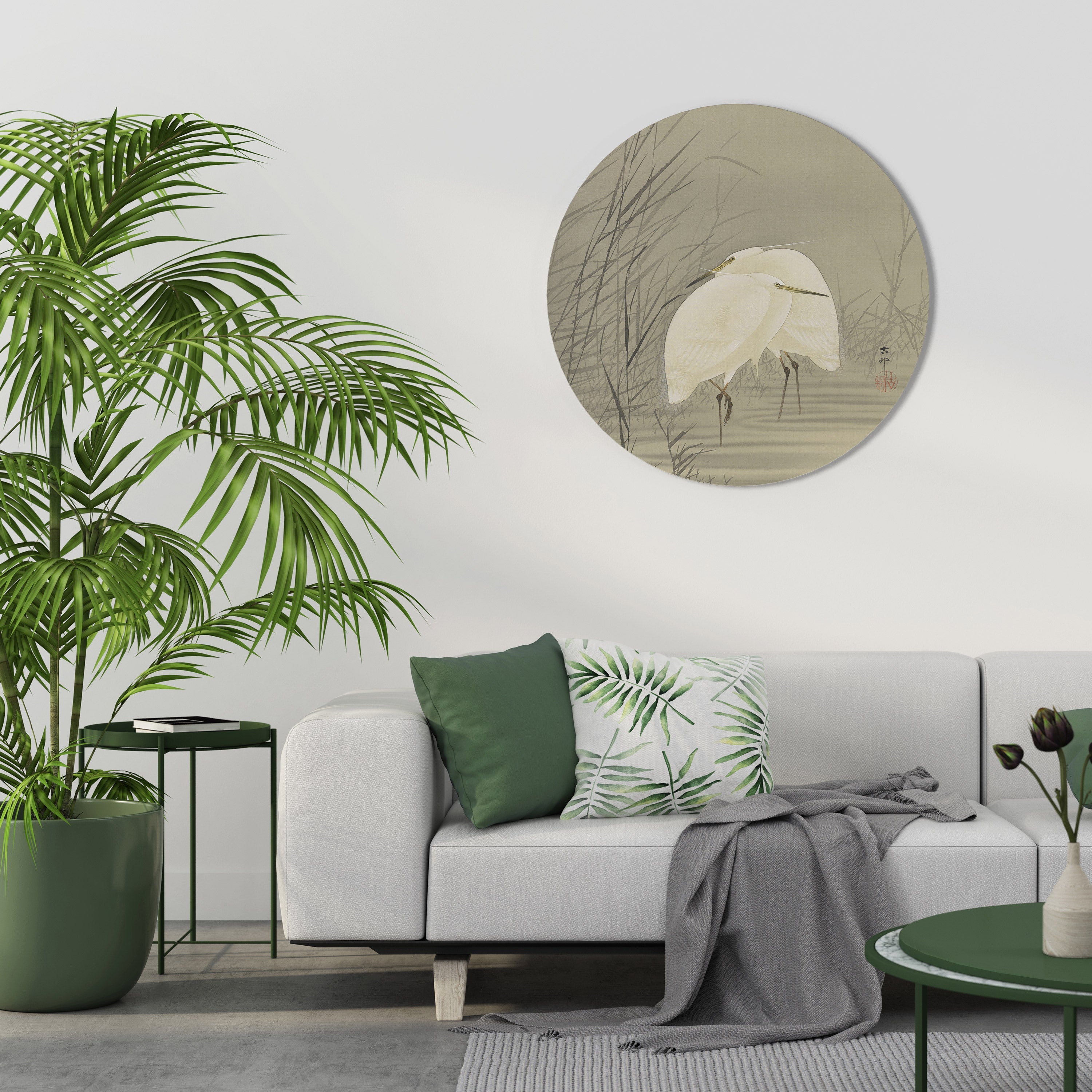 ZILVERREIGERS IN MOERAS Quadro Redondo Decorativo