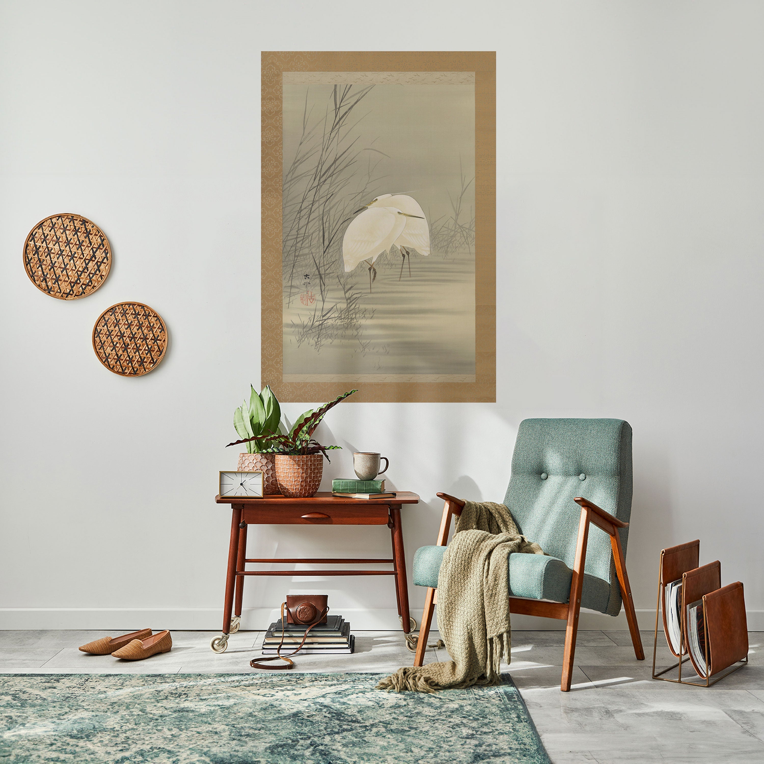 ZILVERREIGERS IN MOERAS Poster Vertical Autocolante