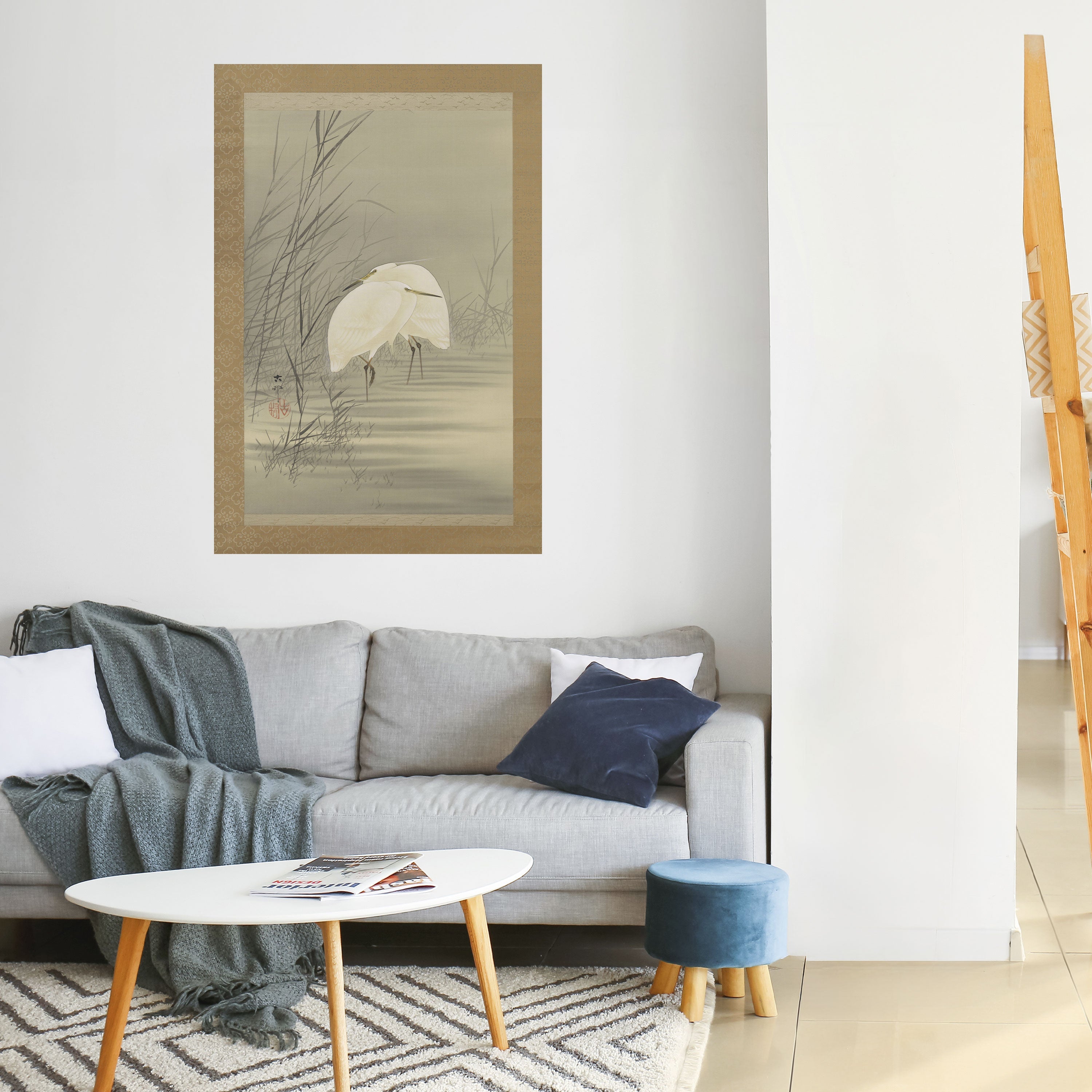 ZILVERREIGERS IN MOERAS Poster Vertical Autocolante