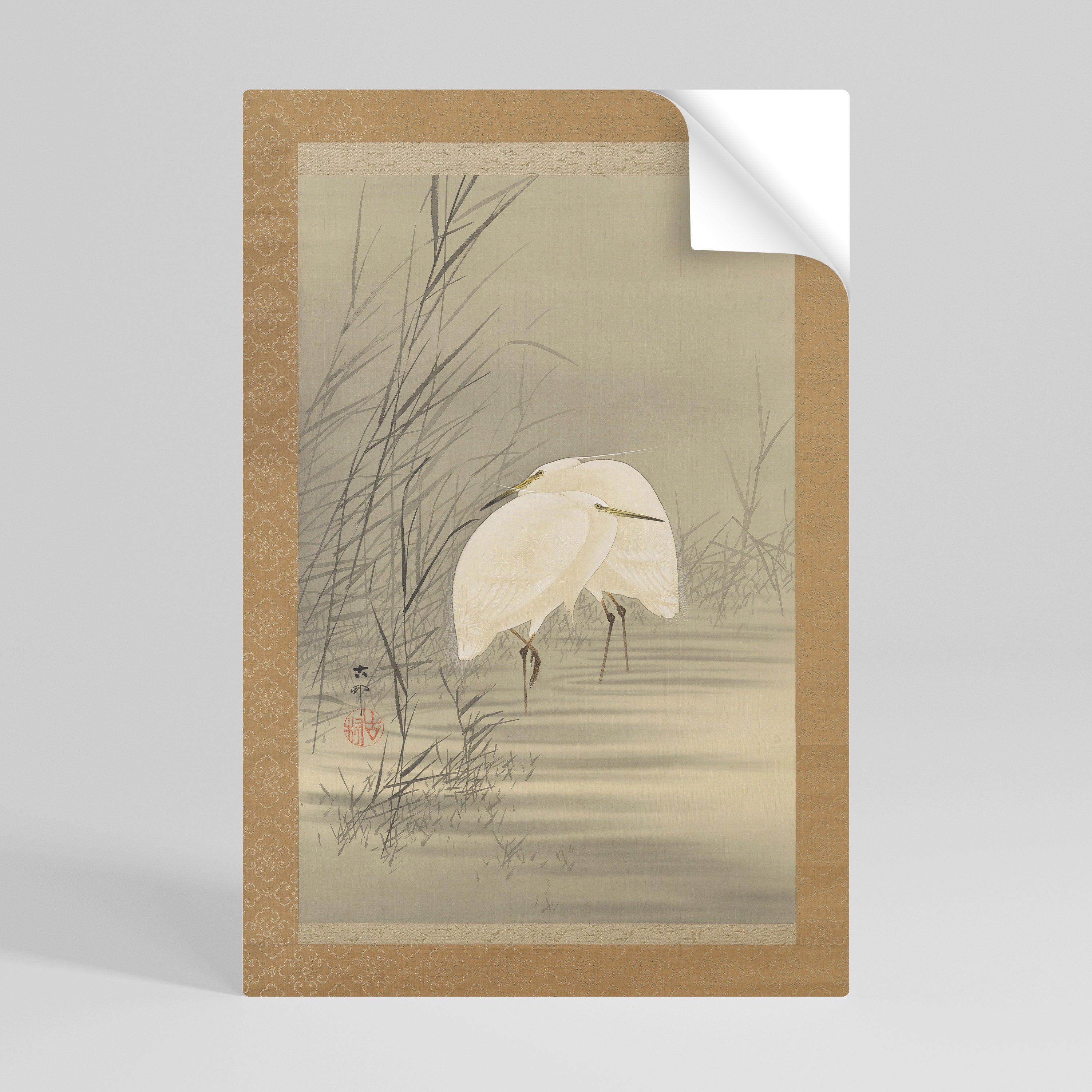 ZILVERREIGERS IN MOERAS Poster Vertical Autocolante