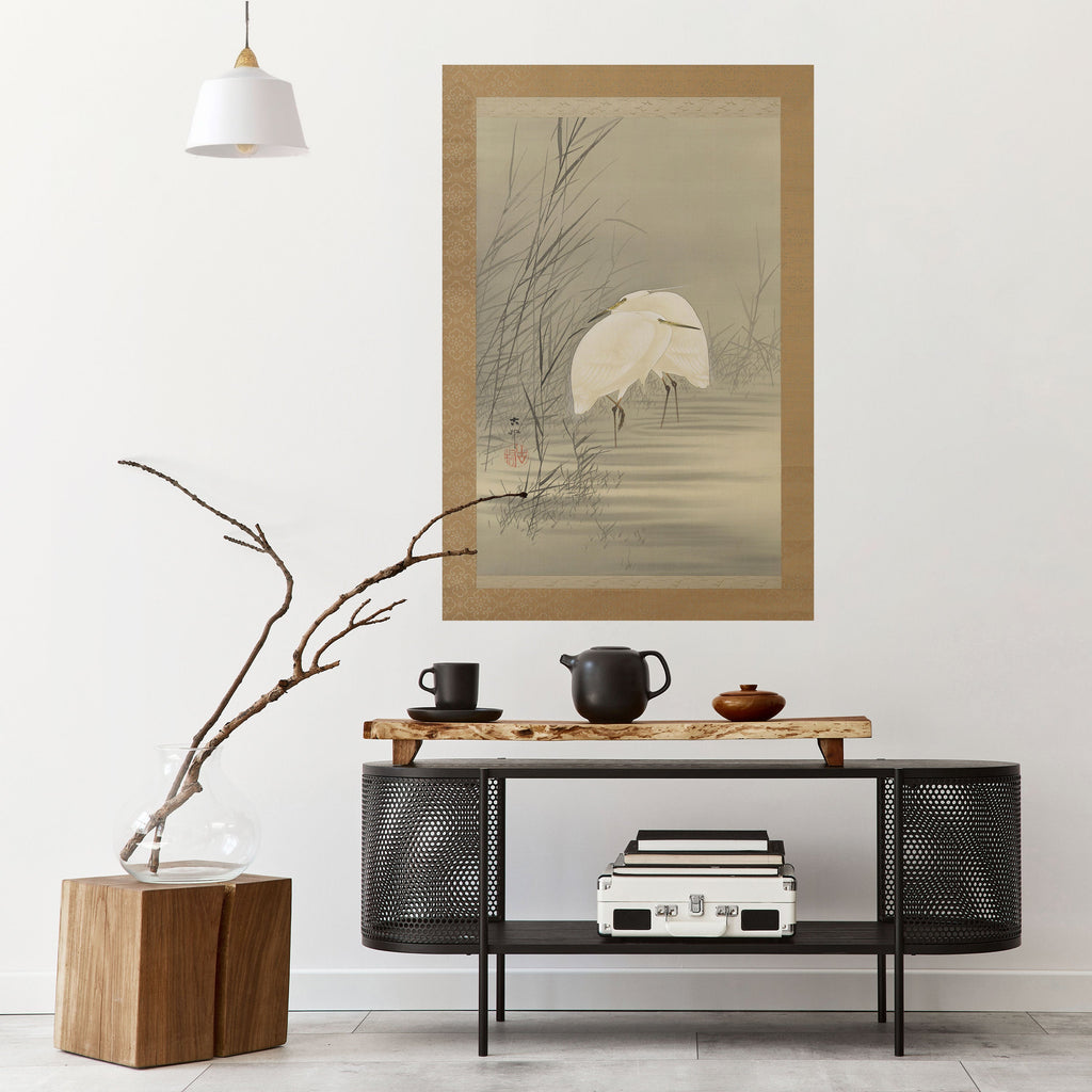 ZILVERREIGERS IN MOERAS Poster Vertical Autocolante