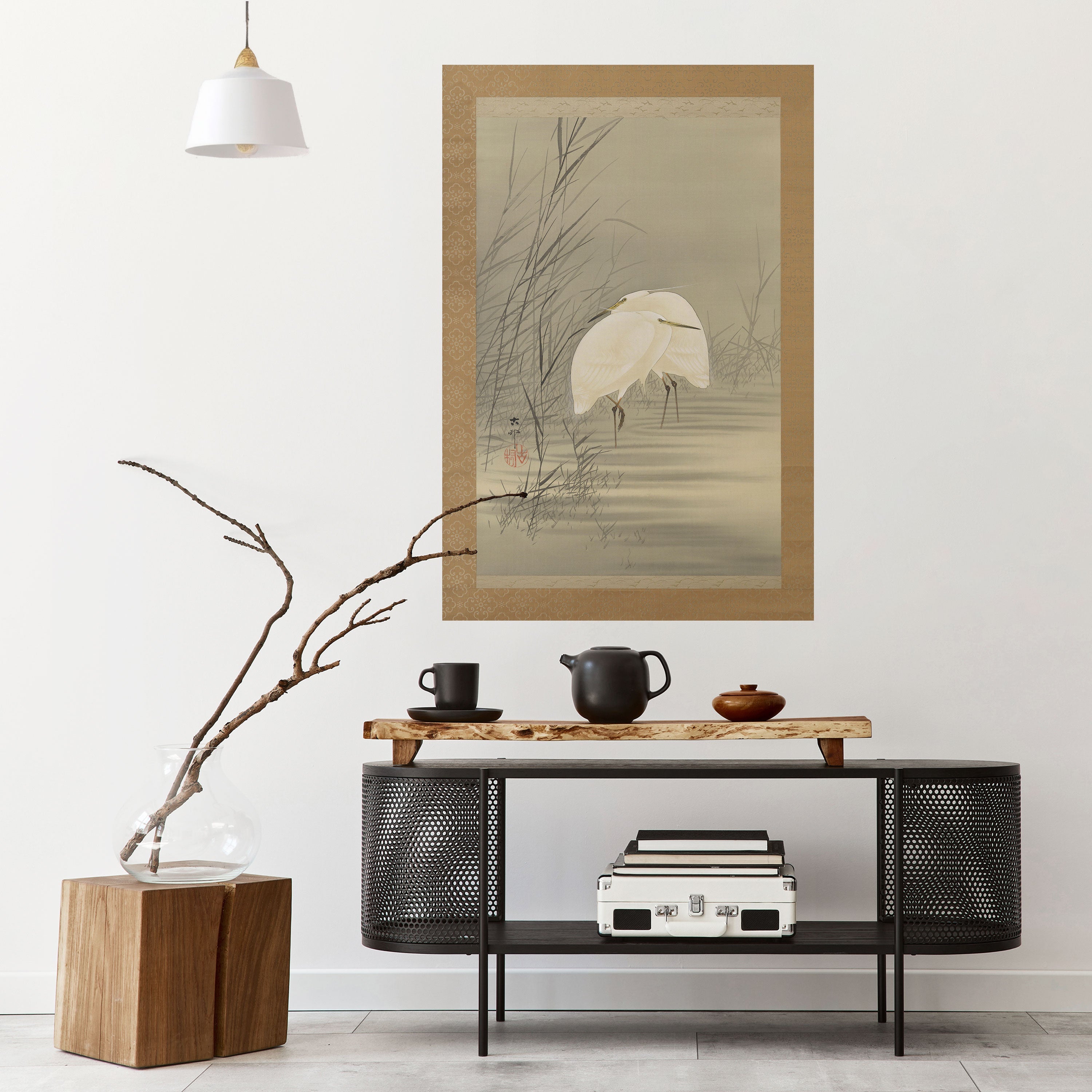 ZILVERREIGERS IN MOERAS Poster Vertical Autocolante