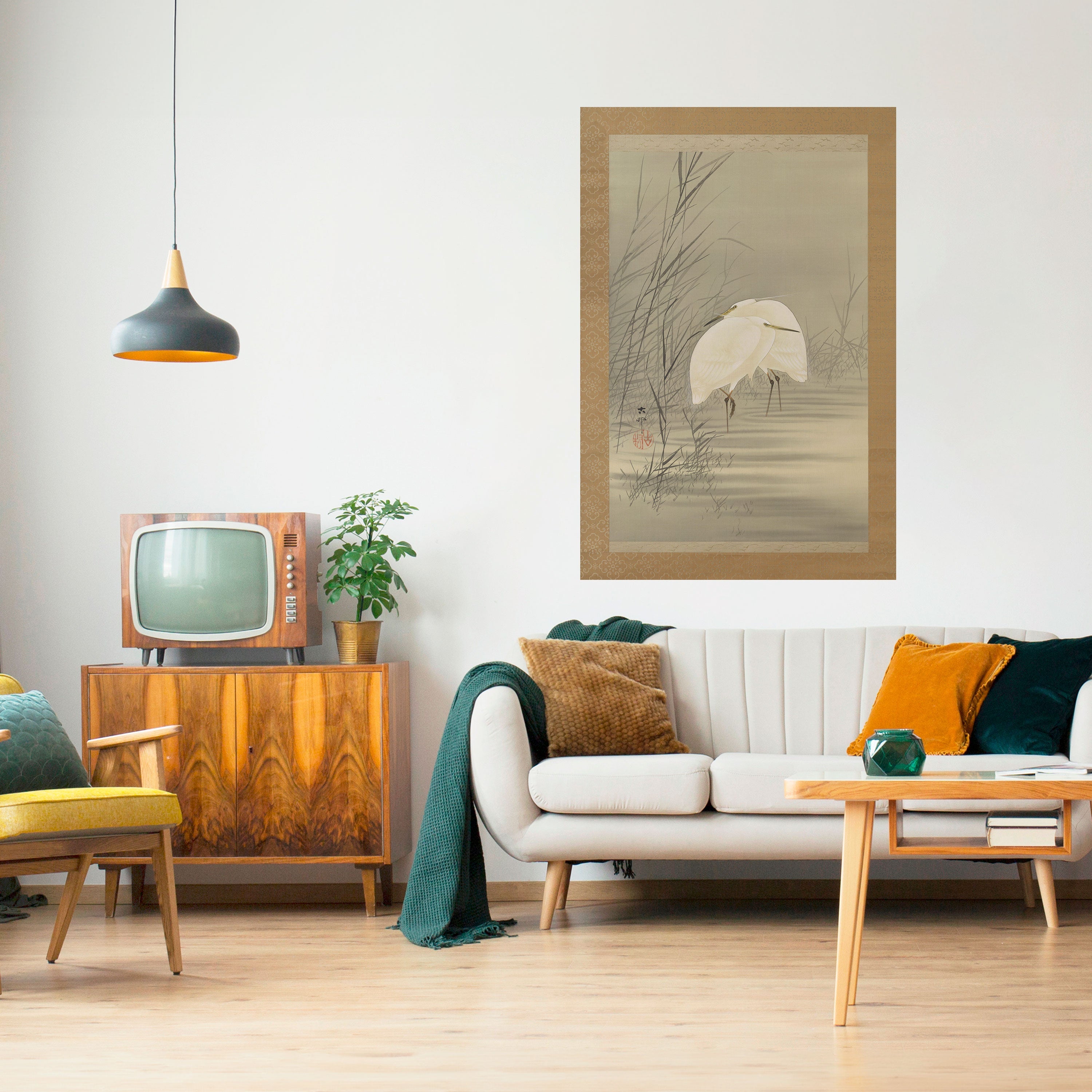 ZILVERREIGERS IN MOERAS Poster Vertical Autocolante