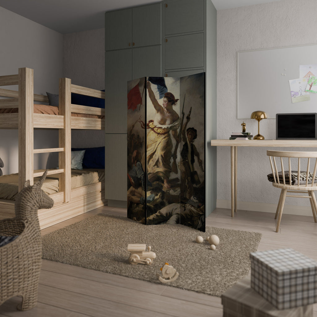 LIBERTY LEADING THE PEOPLE Biombo Decorativo de 3 Painéis