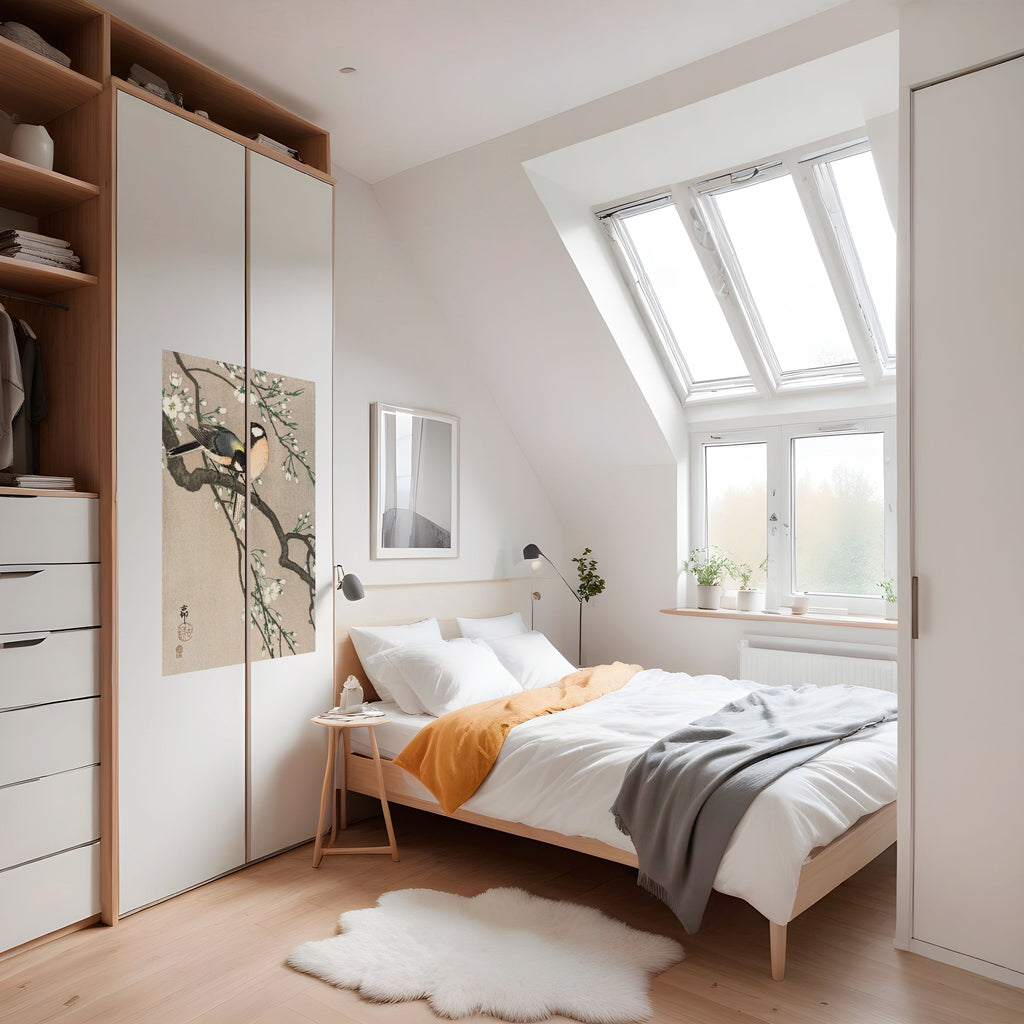 TITS ON CHERRY BRANCH Poster Vertical Autocolante