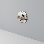 JAPANESE FLOCK OF CRANES Prateleira Oval Decorativa em Efeito Carvalho