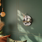 JAPANESE FLOCK OF CRANES Prateleira Oval Decorativa em Efeito Carvalho